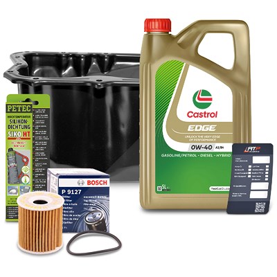 Bosch Ölfilter+5 L Castrol 0W-40 für Smart von Bosch