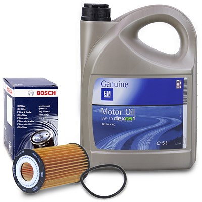 Bosch Ölfilter+ 5l 5W-30 Motoröl für Alfa Romeo, Chevrolet, Fiat, Opel, Saab, Suzuki von Bosch
