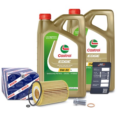 Bosch Ölfilter+Schraube+10 L Castrol 5W-30 LL für Mercedes-Benz von Bosch