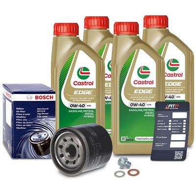 Bosch Ölfilter+Schraube+4 L Castrol 0W-40 für Chevrolet, Daewoo, Suzuki von Bosch