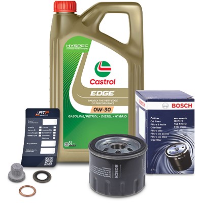 Bosch Ölfilter+Schraube+5 L Castrol 0W-30 für Dacia, Nissan, Renault von Bosch