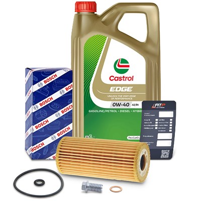 Bosch Ölfilter+Schraube+5 L Castrol 0W-40 für Mercedes-Benz von Bosch