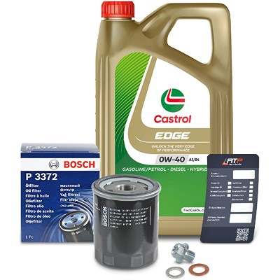 Bosch Ölfilter+Schraube+5 L Castrol 0W-40 für Mitsubishi, Smart von Bosch