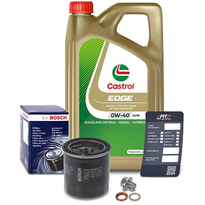 Bosch Ölfilter+Schraube+5 L Castrol 0W-40 für Infiniti, Nissan, Renault von Bosch