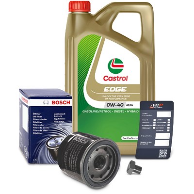 Bosch Ölfilter+Schraube+5 L Castrol 0W-40 für Mazda von Bosch