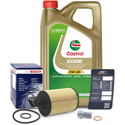 Bosch Ölfilter+Schraube+5 L Castrol 5W-30 LL für Mercedes-Benz von Bosch