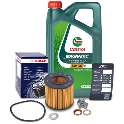 Bosch Ölfilter+Schraube+5 L Castrol 5W-40 für Daihatsu, Toyota von Bosch