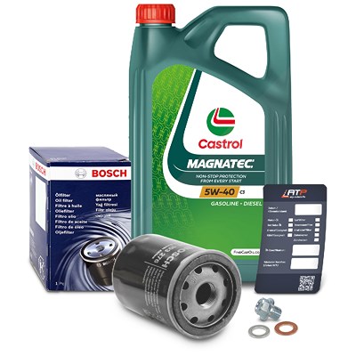 Bosch Ölfilter+Schraube+5 L Castrol 5W-40 für Suzuki von Bosch