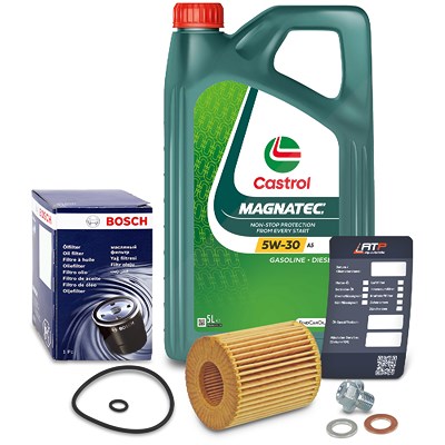 Bosch Ölfilter+Schraube+5 L Castrol Magnatec 5W-30 A5 für Mazda von Bosch