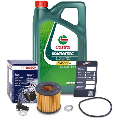 Bosch Ölfilter+Schraube+5 L Castrol Magnatec 5W-30 A5 für Toyota von Bosch