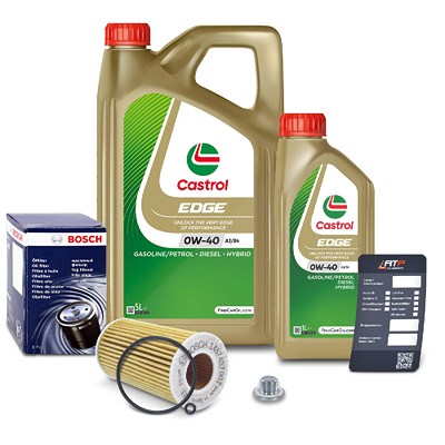 Bosch Ölfilter+Schraube+6 L Castrol 0W-40 für Opel, Saab von Bosch