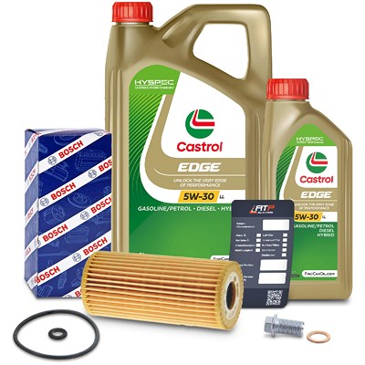 Bosch Ölfilter+Schraube+6 L Castrol 5W-30 LL für Mercedes-Benz von Bosch