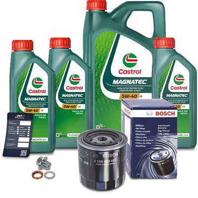 Bosch Ölfilter+Schraube+8 L Castrol 5W-40 C3 für Nissan von Bosch