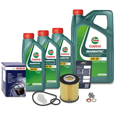 Bosch Ölfilter+Schraube+8 L Castrol Magnatec 5W-30 C3 für Lexus, Toyota von Bosch