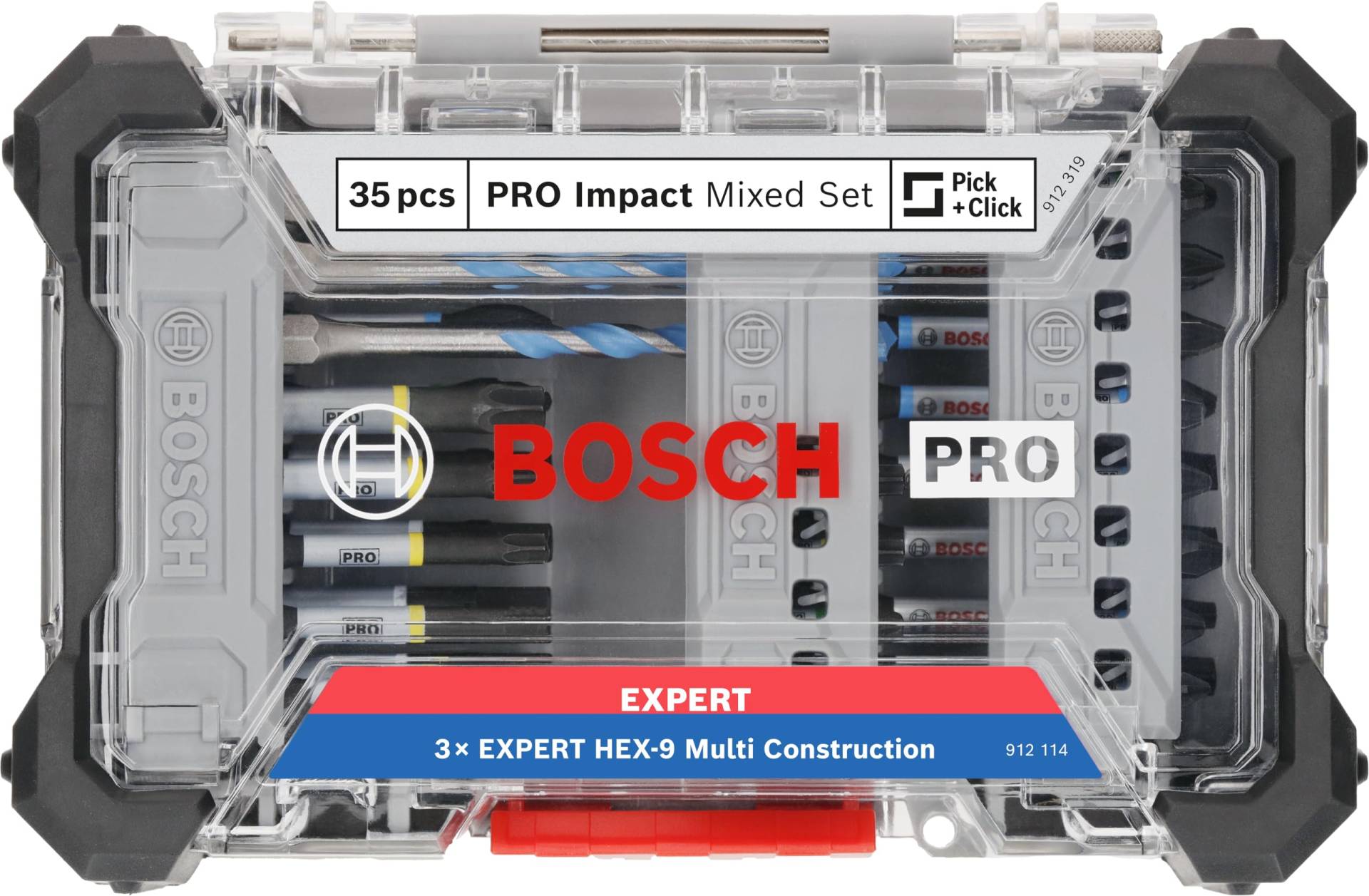 Bosch 35x PRO Impact Mixed Set, Exclusive, 35-tlg. (für Beton, Weiche Fliesen, 108 x 168 mm, Professional Zubehör Bohrmaschine/Schrauber, Schlagbohrer/Schrauber) von Bosch