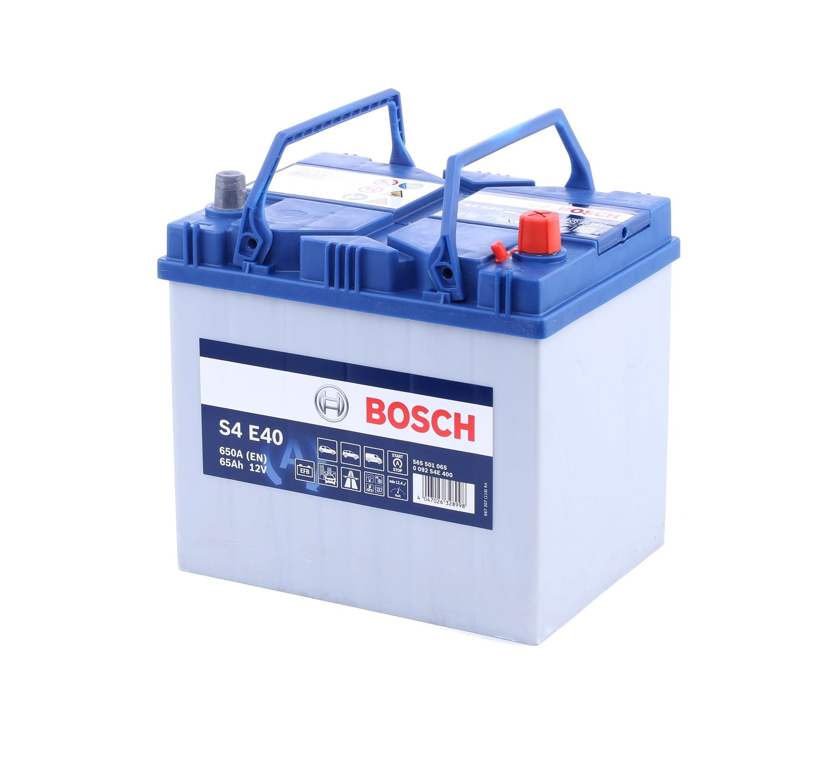 Bosch S4E40 - Autobatterie - 65A/h - 650A - EFB-Technologie - angepasst für Fahrzeuge mit Start/Stopp-System von Bosch Automotive