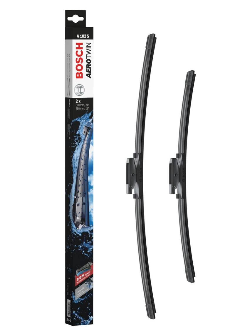 Bosch Automotive Scheibenwischer Aerotwin A182S, Länge: 600mm/450mm − Set für Frontscheibe - Nur für Rechtslenker-Fahrzeuge (UK) von Bosch