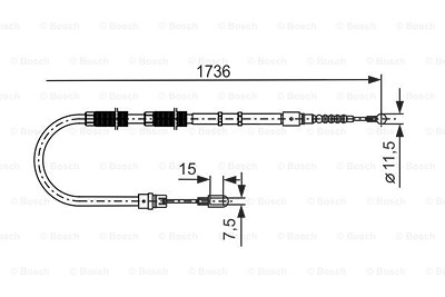 Bosch Seilzug, Feststellbremse [Hersteller-Nr. 1987477257] für Audi von Bosch