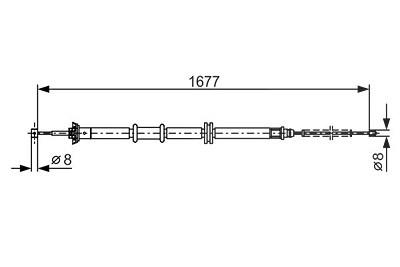 Bosch Seilzug, Feststellbremse [Hersteller-Nr. 1987482208] für Citroën, Fiat, Peugeot von Bosch