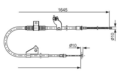 Bosch Seilzug, Feststellbremse [Hersteller-Nr. 1987482275] für Citroën, Mitsubishi, Peugeot von Bosch