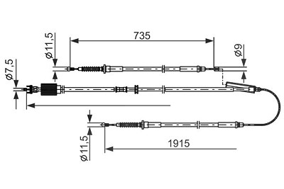 Bosch Seilzug, Feststellbremse [Hersteller-Nr. 1987482801] für Opel von Bosch