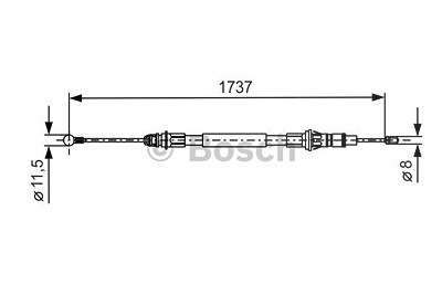 Bosch Seilzug, Feststellbremse [Hersteller-Nr. 1987477261] für Nissan, Opel, Renault von Bosch