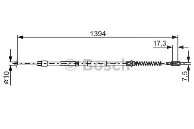 Bosch Seilzug, Feststellbremse [Hersteller-Nr. 1987482033] für VW von Bosch