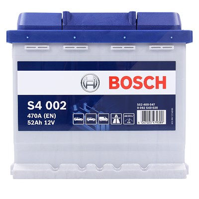 Bosch Starterbatterie S4 002 52Ah 470A 12V [Hersteller-Nr. 0092S40020] für Abarth, Alfa Romeo, Audi, Austin, Autobianchi, Barkas, Bentley, BMW, Chevro von Bosch