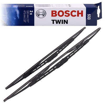 Bosch Wischerblatt Twin 533 [Hersteller-Nr. 3397118405] für Alfa Romeo, Audi, Daihatsu, Fiat, Honda, Isuzu, Kia, Lancia, Lexus, Mazda, Mitsubishi, Nis von Bosch