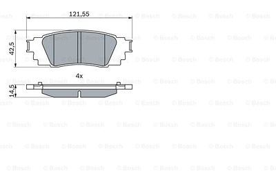 Bosch Bremsbeläge hinten (Satz) [Hersteller-Nr. 0986424840] für Toyota von Bosch