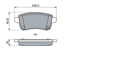 Bosch Bremsbeläge hinten (Satz) [Hersteller-Nr. 0986494978] für Renault von Bosch