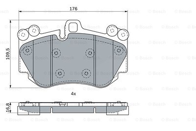 Bosch Bremsbelagsatz, Scheibenbremse [Hersteller-Nr. 0986424073] für Porsche von Bosch