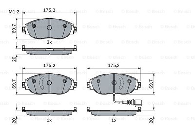 Bosch Bremsbelagsatz, Scheibenbremse [Hersteller-Nr. 0986424285] für Cupra, Audi, Seat, Skoda, VW von Bosch