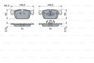 Bosch Bremsbelagsatz, Scheibenbremse [Hersteller-Nr. 0986424333] für Volvo von Bosch