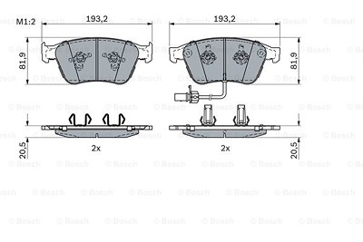 Bosch Bremsbelagsatz, Scheibenbremse [Hersteller-Nr. 0986424397] für Bentley von Bosch