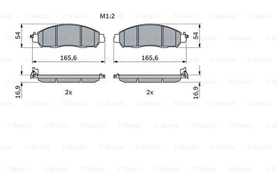 Bosch Bremsbelagsatz, Scheibenbremse [Hersteller-Nr. 0986424837] für Nissan, Renault von Bosch