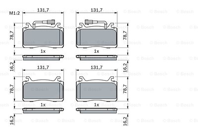 Bosch Bremsbelagsatz, Scheibenbremse [Hersteller-Nr. 0986424851] für Alfa Romeo von Bosch