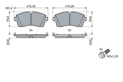 Bosch Bremsbelagsatz, Scheibenbremse [Hersteller-Nr. 0986424871] für Jaguar, Land Rover von Bosch