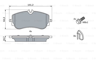 Bosch Bremsbelagsatz, Scheibenbremse [Hersteller-Nr. 0986424875] für VW von Bosch