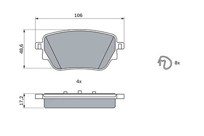 Bosch Bremsbelagsatz, Scheibenbremse [Hersteller-Nr. 0986424889] für Mercedes-Benz von Bosch