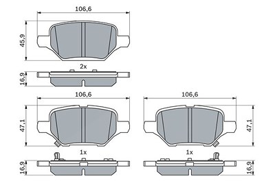 Bosch Bremsbelagsatz, Scheibenbremse [Hersteller-Nr. 0986424895] für Chevrolet, Opel von Bosch