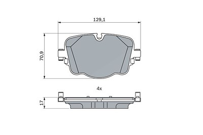 Bosch Bremsbelagsatz, Scheibenbremse [Hersteller-Nr. 0986424948] für Bentley von Bosch