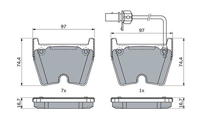 Bosch Bremsbelagsatz, Scheibenbremse [Hersteller-Nr. 0986424949] für Audi von Bosch