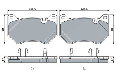 Bosch Bremsbelagsatz, Scheibenbremse [Hersteller-Nr. 0986424965] für Audi von Bosch