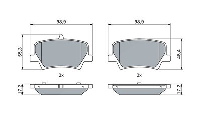 Bosch Bremsbelagsatz, Scheibenbremse [Hersteller-Nr. 0986424996] für Volvo von Bosch