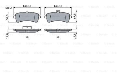 Bosch Bremsbelagsatz, Scheibenbremse [Hersteller-Nr. 0986494763] für Mercedes-Benz von Bosch