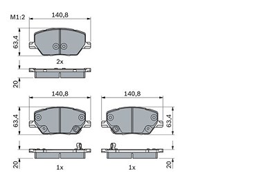 Bosch Bremsbelagsatz, Scheibenbremse [Hersteller-Nr. 0986494941] für Jeep, Fiat von Bosch