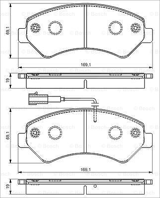 Bosch Bremsbelagsatz, Scheibenbremse [Hersteller-Nr. 0986495095] für Citroën, Fiat, Peugeot von Bosch