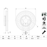 Bremsscheibe BOSCH 0 986 479 E18 vorne, belüftet, hochkarbonisiert, 1 Stück von Bosch