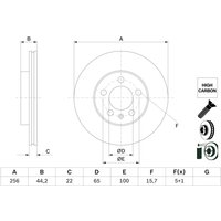 Bremsscheibe BOSCH 0 986 479 F32 vorne, belüftet, hochkarbonisiert, 1 Stück von Bosch